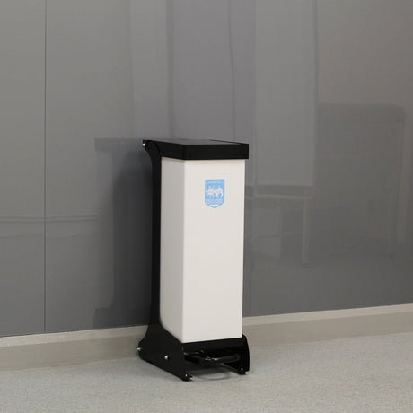 28 Litre Metal Fixed Body Clinical Waste Bin black and white