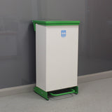 80 Litre Metal Fixed Body Clinical Waste Bin - green and white