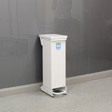 28 Litre Metal Fixed Body Clinical Waste Bin white