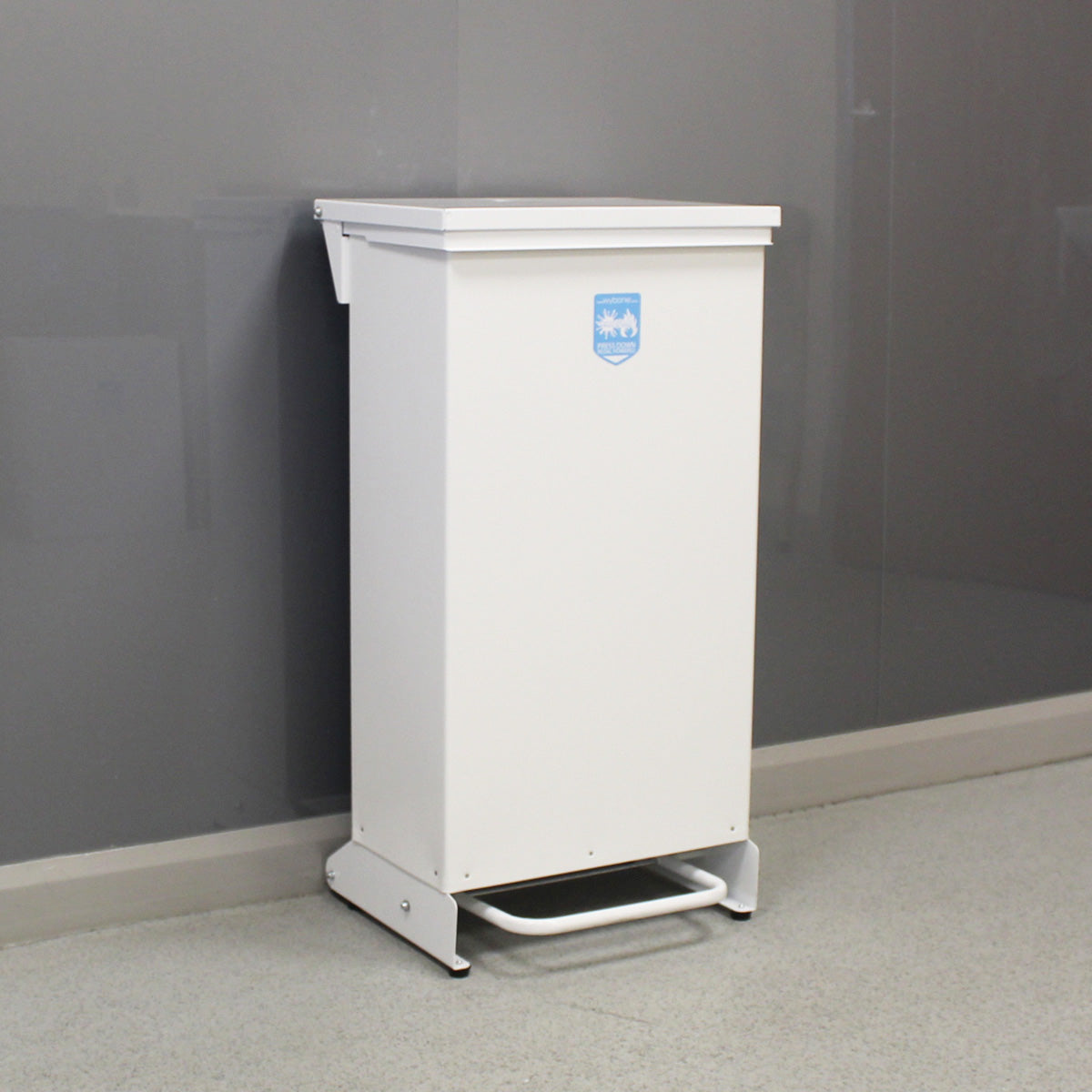 80 Litre Metal Fixed Body Clinical Waste Bin - white