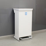 80 Litre Metal Fixed Body Clinical Waste Bin - white