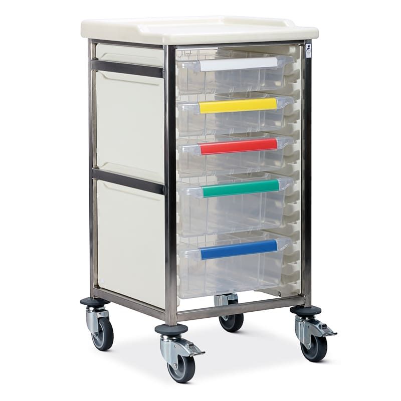 Caretray Trolley - Stainless Steel, Standard Level, Single Column