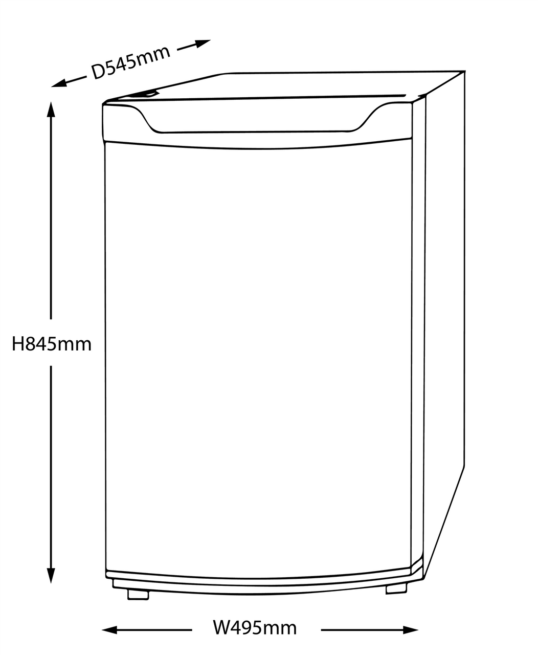 50cm White Freestanding Under Counter Freezer 80L - SIA UCF50WH