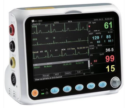 ProAct PC-3000 Patient Monitor(SpO2 Analog, PR, Resp Rate, NIBP, ECG, Temp) Ad sft sensor