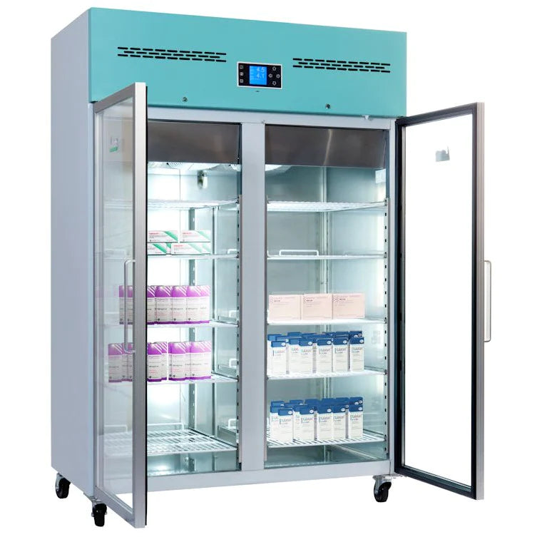 Lec Medical 1200 Litre Freestanding Large Fridge - Glass Door - PGR1200