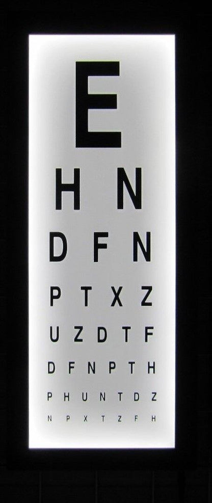 Eye Test Chart Wall light box mounted medical opticians Display