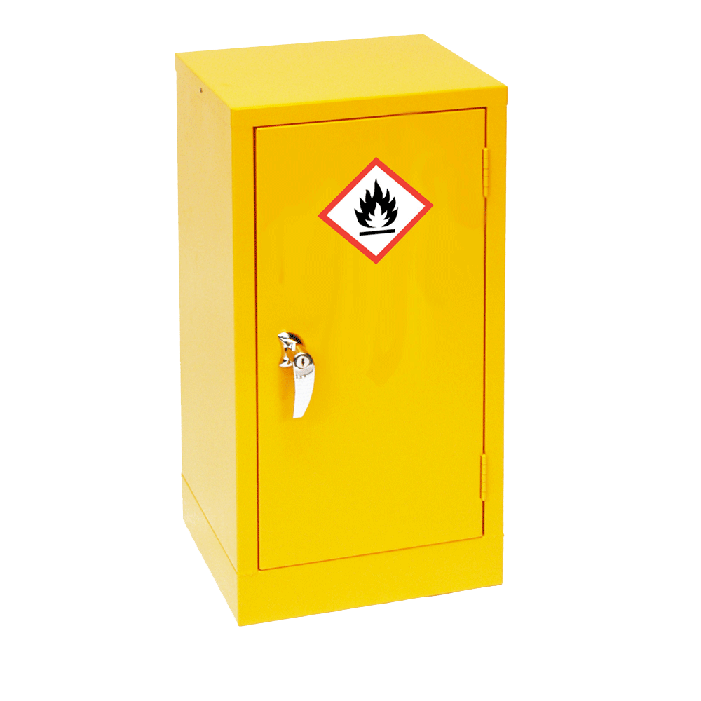 Small Yellow COSHH Cupboard - 1 Door 71cm ( 710hx355wx305d)