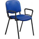 Antibacterial Vinyl Waiting Room Chair With Arms - blue