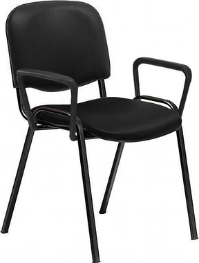 Antibacterial Vinyl Waiting Room Chair With Arms - black