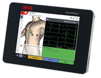 Seca CardioPad 2 - NEW lightweight & portable tablet style ECG, with advanced interpretation, 8" colour touchscreen, Wireless connectivity, seca link software included, compatible with emis, SystmOne, Vision…