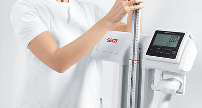 seca 787 NEW - Digital high capacity column scale with eye level display, built-in digital height measure, tilt proof platform, auto BMI