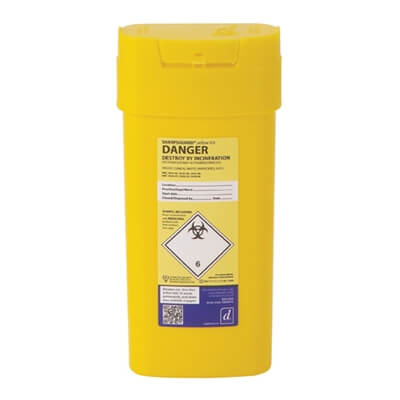 Aero Healthcare - AEROHAZARD SHARPS DISPOSAL BIN 0.6 LITRE - EACH