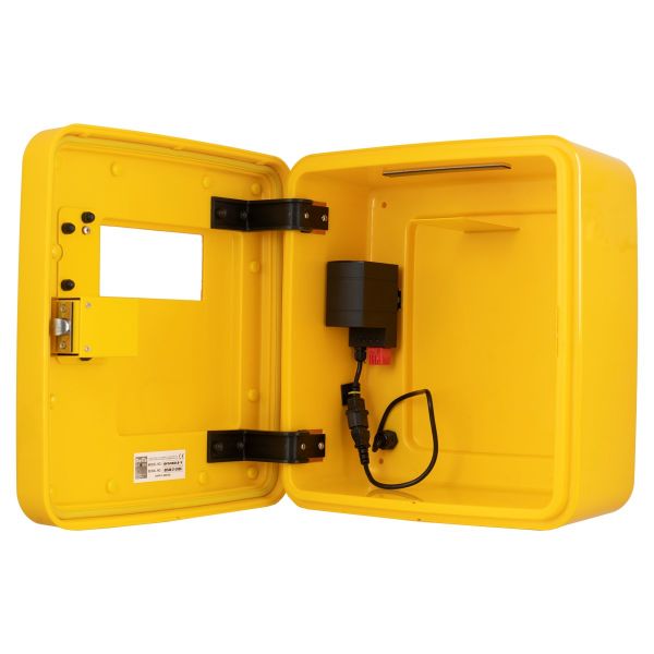 4000 Outdoor Defibrillator Cabinet - Keypad Lock - Heater and LED Light - Yellow Perm light