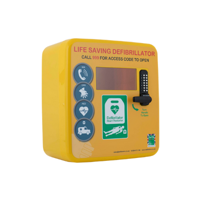 4000PL Defibrillator Cabinet - Permanent Light - Yellow - Locked