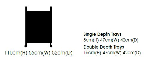 Sunflower - VISTA 55 Trolley - 1 Single & 3 Double Depth Trays