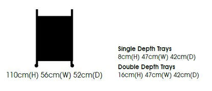 Sunflower - VISTA 55 Trolley - 3 Single & 2 Double Depth Trays