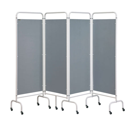 4 Panel Mobile Folding Hospital Ward Screen grey 