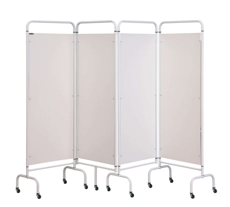 4 Panel Mobile Folding Hospital Ward Screen cream