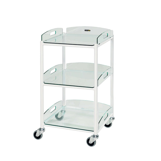 Sunflower - Dressing Trolley, 3 Glass Effect Safety Trays 46cm wide