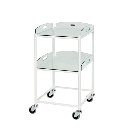 Sunflower - Dressing Trolley, 2 Glass Effect Safety Trays 46cm wide