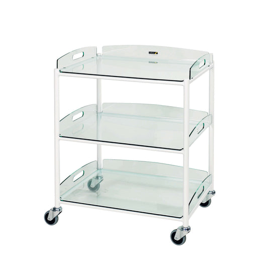 Sunflower - Dressing Trolley, 3 Glass Effect Safety Trays 66cm wide