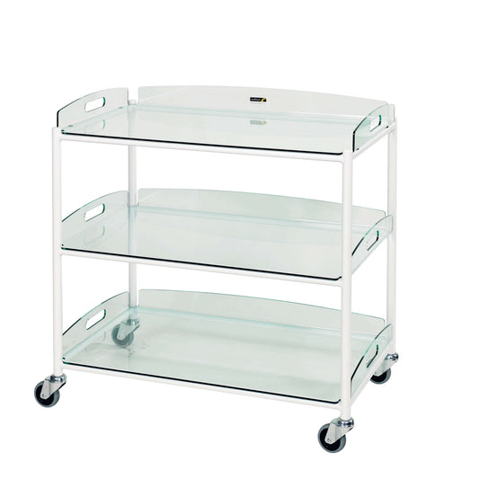Sunflower - Dressing Trolley, 3 Glass Effect Safety Trays 86cm wide