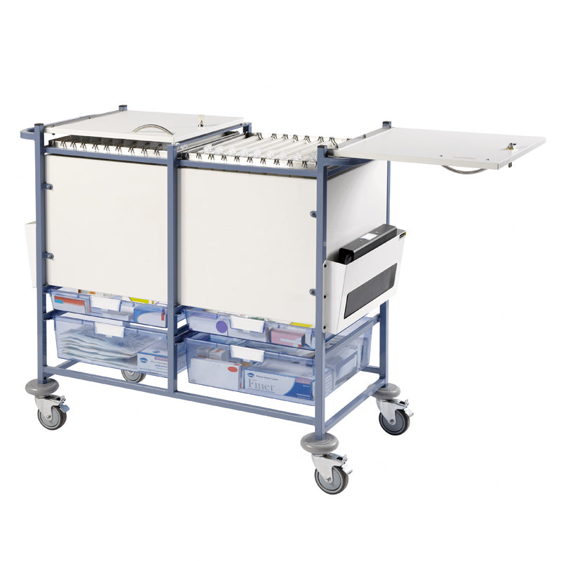 Sunflower - Medical Notes Trolley (Large) - Enclosed sides with hinged locking tops