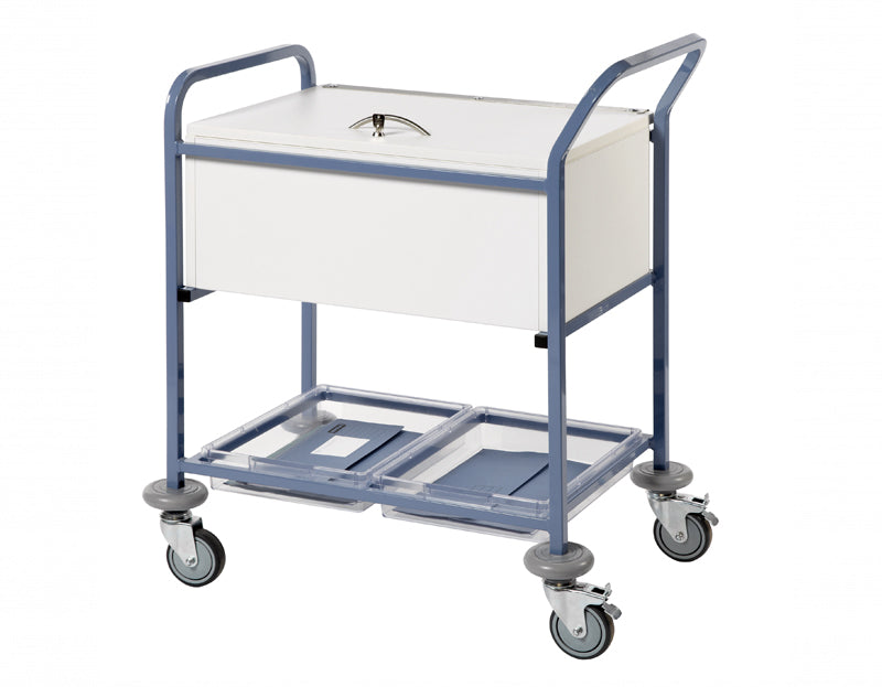 Records Transfer Trolley - With Folding Locking Top