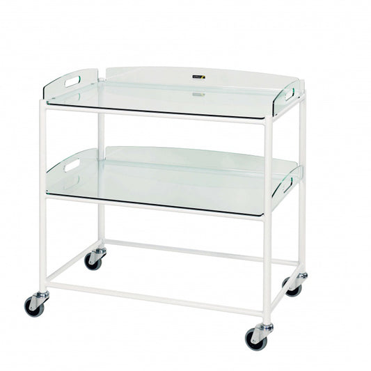 Sunflower - Dressing Trolley, 2 Glass Effect Safety Trays 86cm