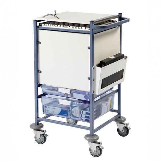 Sunflower - Medical Notes Trolley (Medium) - Enclosed sides with hinged locking top