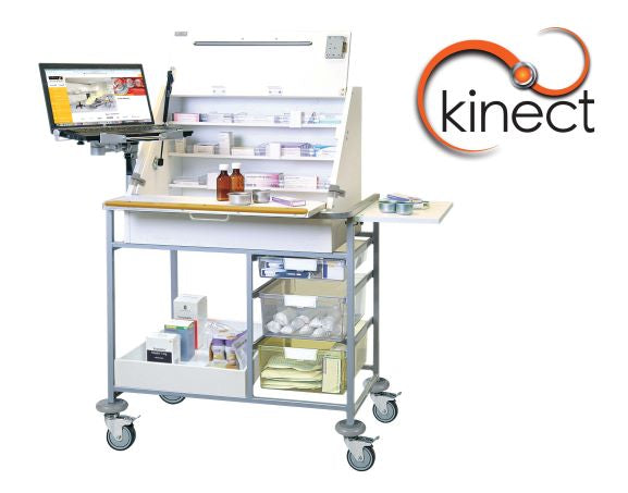 Sunflower - Kinect EPMA Station - Large Ward Drug Trolley with Storage Box or Tray