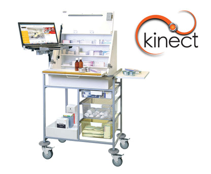Sunflower - Kinect EPMA Station - Medium Ward Drug Trolley with Storage Box or Tray