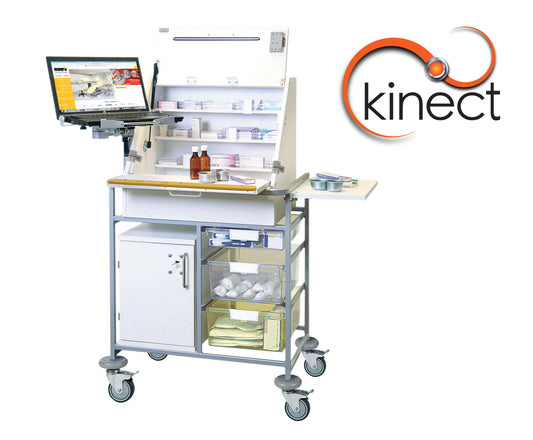 Sunflower - Kinect EPMA Station - Medium Ward Drug Trolley with Storage Box or Tray