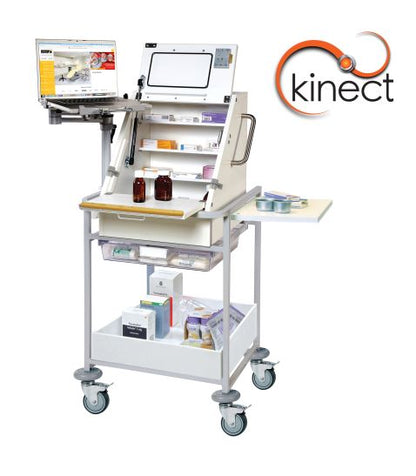 Sunflower - Kinect EPMA Station - Small Ward Drug Trolley with Storage Box or Tray