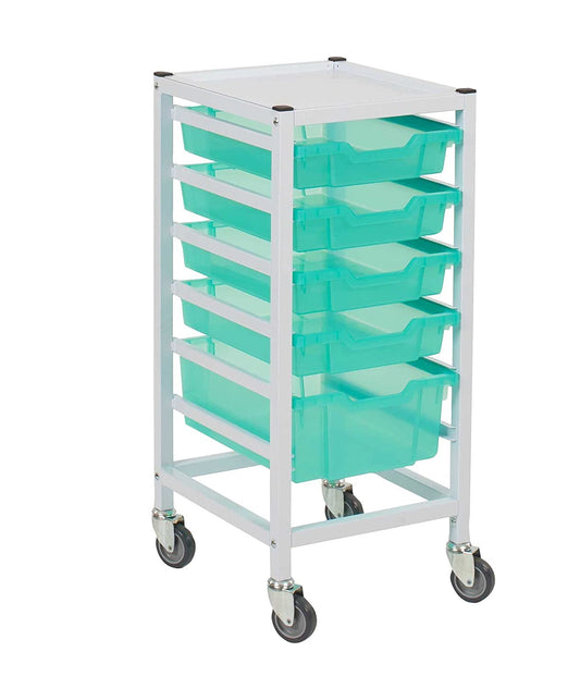 Antimicrobial Trolley with 4 Shallow & 1 Deep Kiwi Jelly Trays