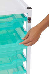 Antimicrobial Trolley with 4 Shallow & 1 Deep Kiwi Jelly Trays - trays