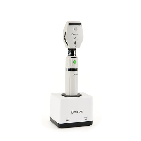 Opticlar - AL68 Ophthalmoscope Set - E-Lithium Rechargeable Handle, Single Port Charger