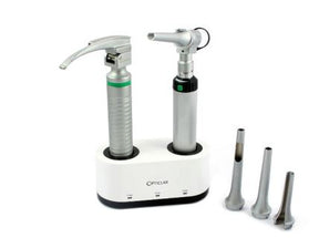 AW Opticlar-PrepRoomSet2A-withVetMacintoshCurvedBladeandLEDVetSlitOtoscope