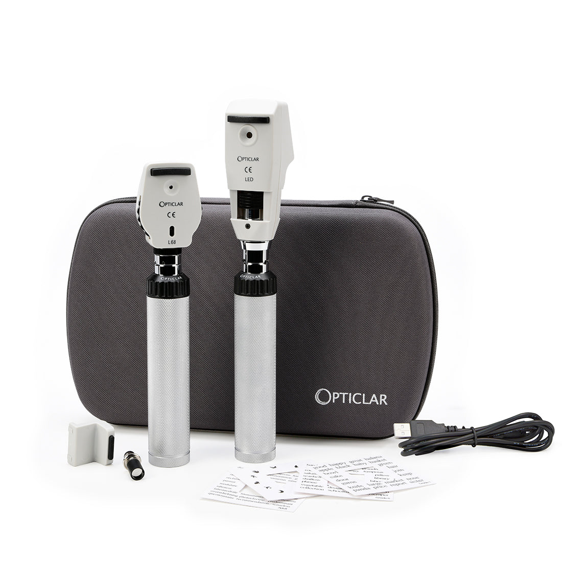 Opticlar - Specialist Ophthalmic Set - AL68 LED Ophthalmoscope & Retinoscope Set – Adapt Double Port Desk Charger System