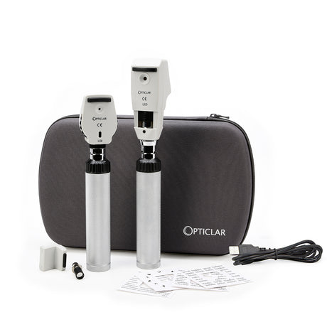 AW Opticlar-SpecialistOphthalmicSet-AL68LEDOphthalmoscope RetinoscopeSet AdaptDoublePortDeskChargerSystem 1