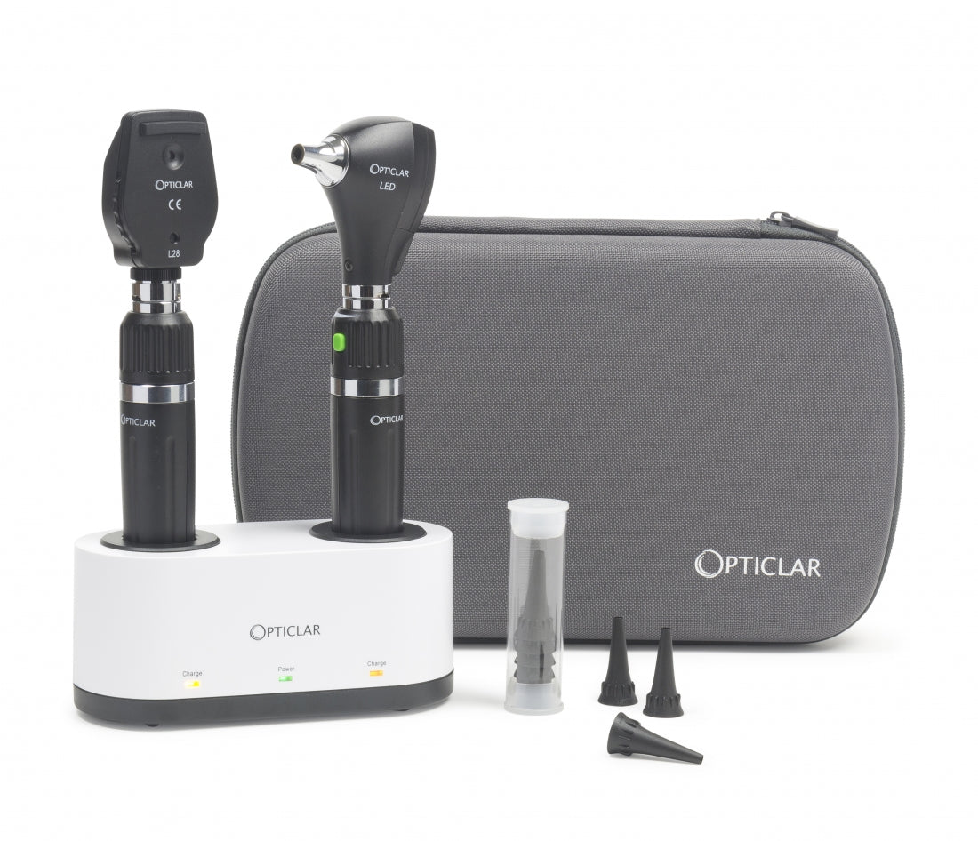 Opticlar - Standard Diagnostic Set - E-Lithium, Desk Rechargeable, 2 Handles