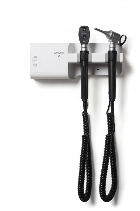 AW Opticlar-StandardVeterinaryDiagnosticSet-WallMounted Mains CcellwithStainlessSteelTipTidy 1