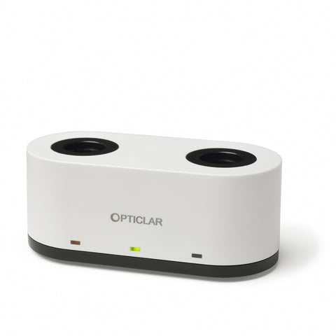 Opticlar - Twin Port Desk Charger for ADAPT and E-Lithium Rechargeable Handles, Mains Transformer