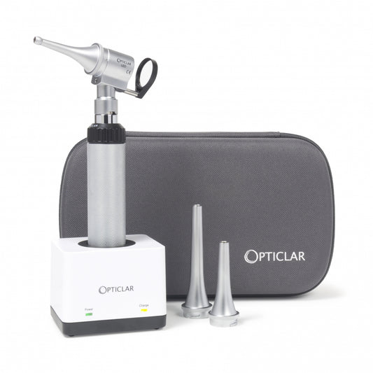 Opticlar - Veterinary Slit Otoscope Set - 1 ADAPT Lithium Rechargeable Handle, Single Port Charger