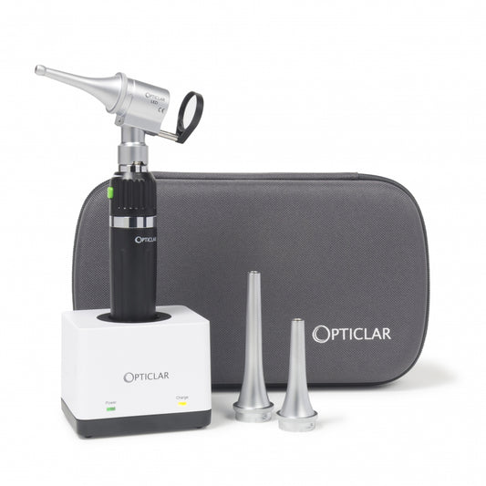 Opticlar - Veterinary Slit Otoscope Set - 1 E-Lithium Rechargeable Handle, Single Port Charger