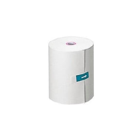 A single white printer roll for blood pressure monitor, with a brand label on the front.