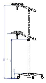 Brandon Medical - Astralite Minor Surgical Lamp, mobile mounted with telescopic stand (70 / 100 Klux)