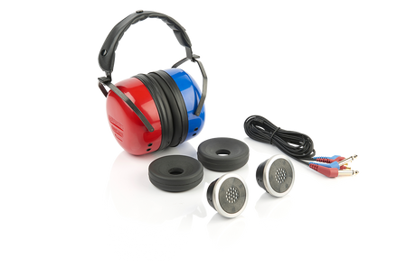 A pair of Amplivox audiocups - with accessories 