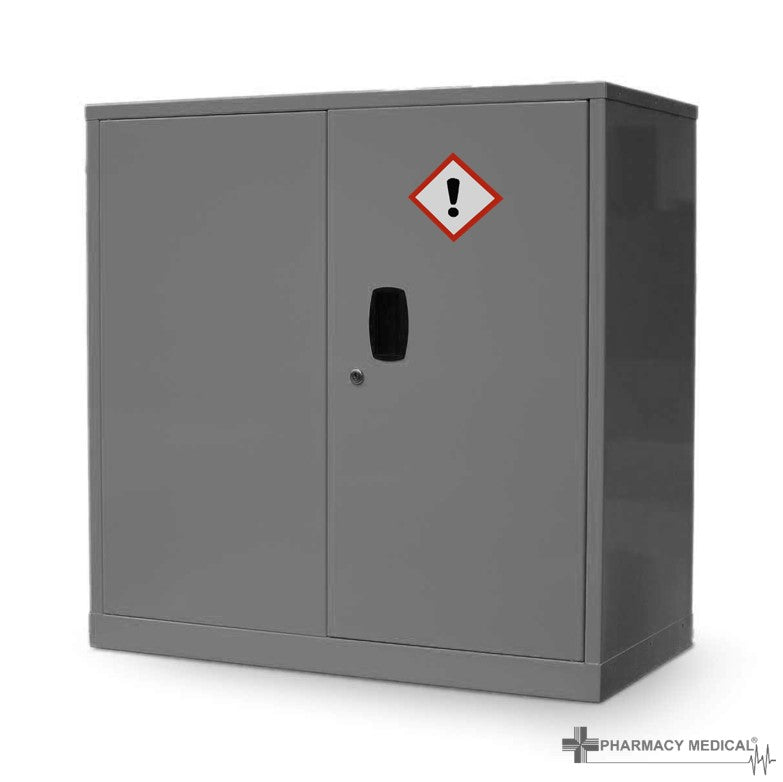 Pharmacy Medical - CH1874D GENERAL CoSHH CABINET | DOUBLE  DOOR, FOUR SHELVES | 1800mm (H) x 700mm (W) x 400mm (D) | GREY