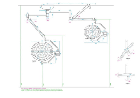 Daray SL450 470 dualhead CeilingMounted 1